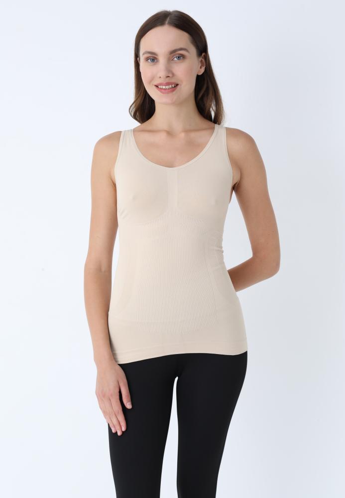 Maiou Modelator cu Bretele Late și Bandă din Silicon,Culoare Bej ,Engros